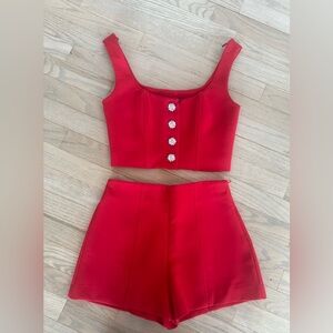 Zara Red Two-Piece Set